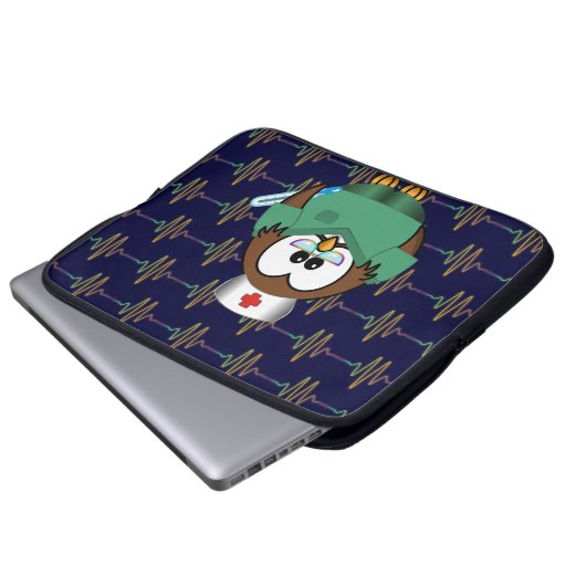 Eule Laptopschutzhülle (Vorne Knopf)