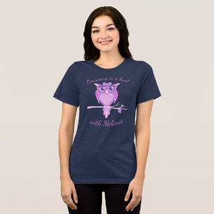 Eule Laune süß stilisierte Grafik Lehrer T-Shirt Tri-Blend Shirt