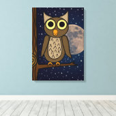 Eule Leinwanddruck (Insitu (Holzboden))