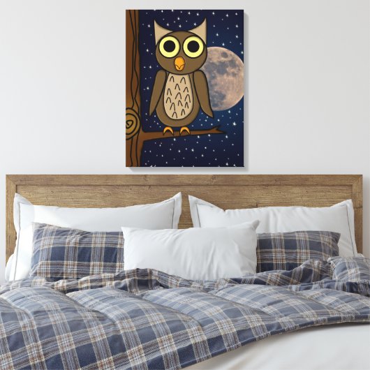 Eule Leinwanddruck (Insitu (Schlafzimmer))