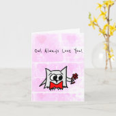 Eule Liebe immer Valentinstag-Karte Karte (Gelbe Blume)