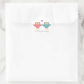 Eule-Liebe Runder Aufkleber (Tasche)