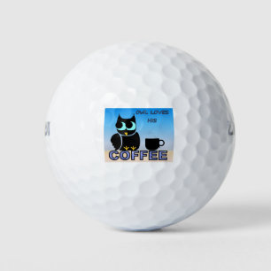 Eule Liebe seinen Kaffee Golfball