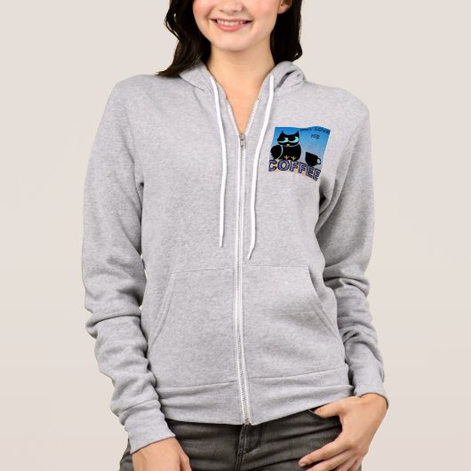 Eule Liebe seinen Kaffee Hoodie (Vorderseite)