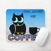 Eule Liebe seinen Kaffee Mousepad (Mit Mouse)
