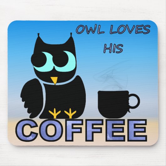 Eule Liebe seinen Kaffee Mousepad (Vorne)