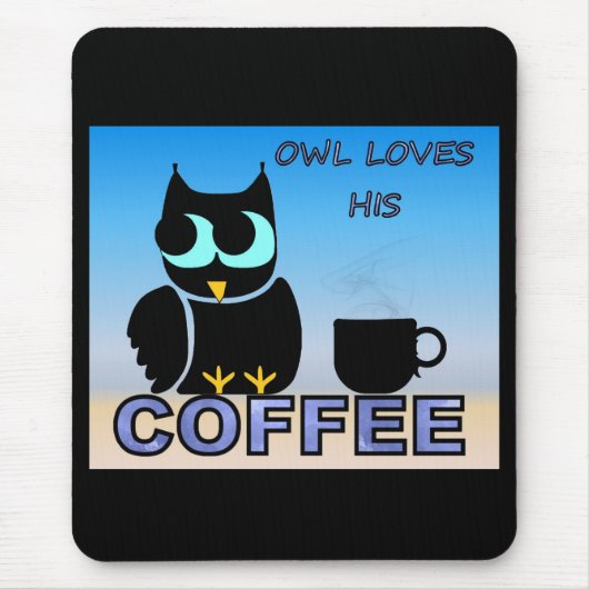 Eule Liebe seinen Kaffee Mousepad (Vorne)