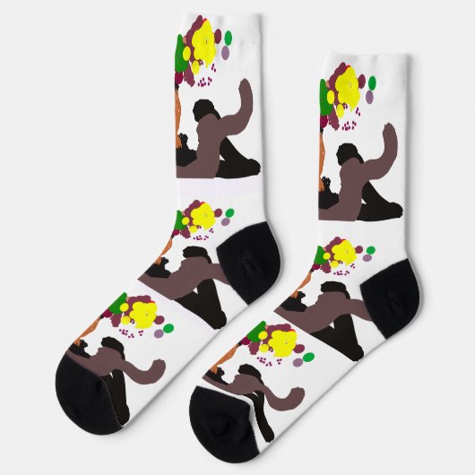 Eule liebt Art Socken (Linkes Detail)