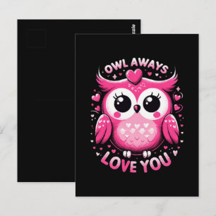Eule liebt dich immer - Valentinstag Postkarte