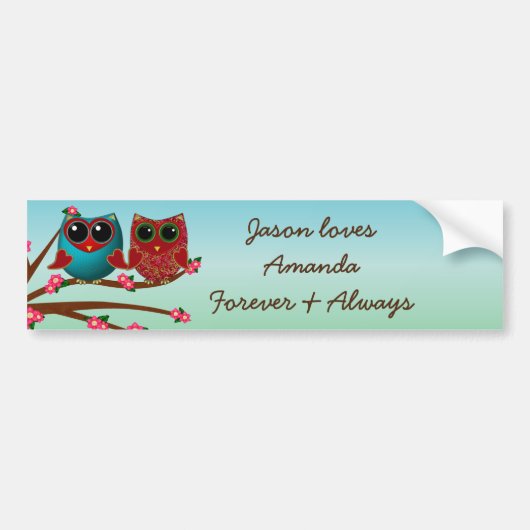 Eule liebt euch-Autoaufkleber Autoaufkleber (Vorne)