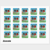 Eule liebt euch-Square Sticker (Blatt)