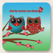 Eule liebt euch-Untersetzer Getränkeuntersetzer (Vorderseite)