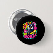 Eule liebt Ostern immer Bunte Frohe Ostern Eier Button (Vorne & Hinten)