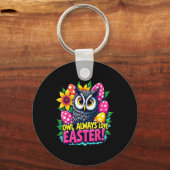 Eule liebt Ostern immer Bunte Frohe Ostern Eier  Schlüsselanhänger (Vorderseite)