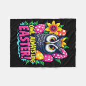 Eule liebt Ostern immer Buntes Frohes Ostern Eier Fleecedecke (Vorderseite (Horizontal))