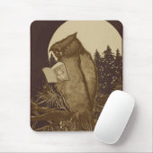 Eule liest bei Mondlicht Mousepad (Mit Mouse)
