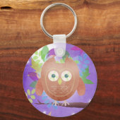 Eule - lila - Schlüsselkette Schlüsselanhänger (Vorderseite)