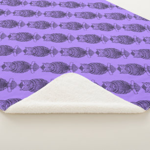 Eule (lila) - Sherpa-Decke Sherpadecke