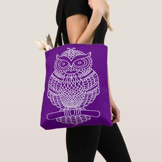 Eule (lila) - Tote Tasche (Von Nahem)