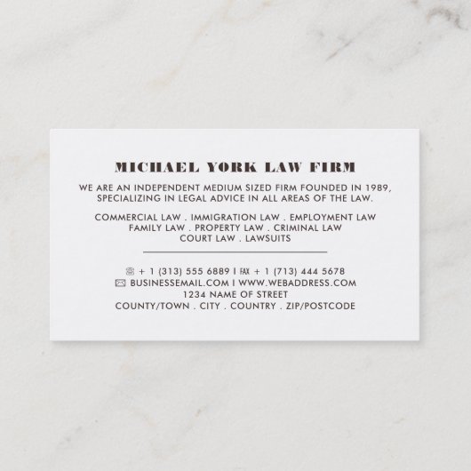 Eule-Logo, Beruflich Visitenkarte (Rückseite)