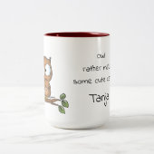 Eule machen eher einige niedliche Karten! Zweifarbige Tasse (Mittel)