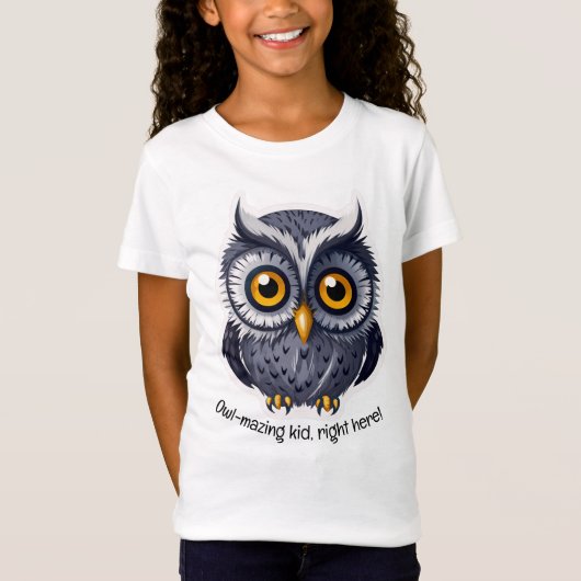 Eule-mazing-Kind, genau hier! v2| Girl-T - Shirt (Vorderseite)