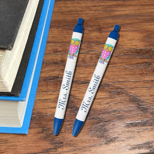 Eule mit blühenden Augen personalisierter Lehrerst Kugelschreiber