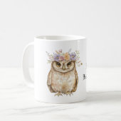 Eule mit Blumen Kaffeetasse (Vorderseite Links)