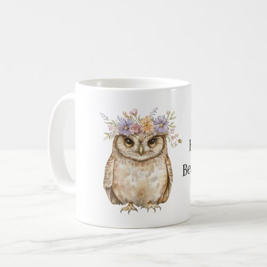 Eule mit Blumen Kaffeetasse (Vorderseite Links)