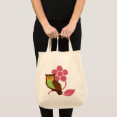 Eule mit Blumenentwurf Tragetasche (Vorderseite (Produkt))