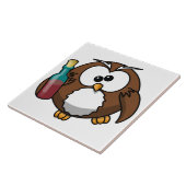 Eule mit Flasche Fliese (Seite)