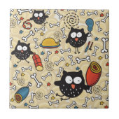 Eule mit Fleisch-Muster Fliese (Vorderseite)