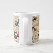 Eule mit Fleisch-Muster Jumbo-Tasse (Rückseite)