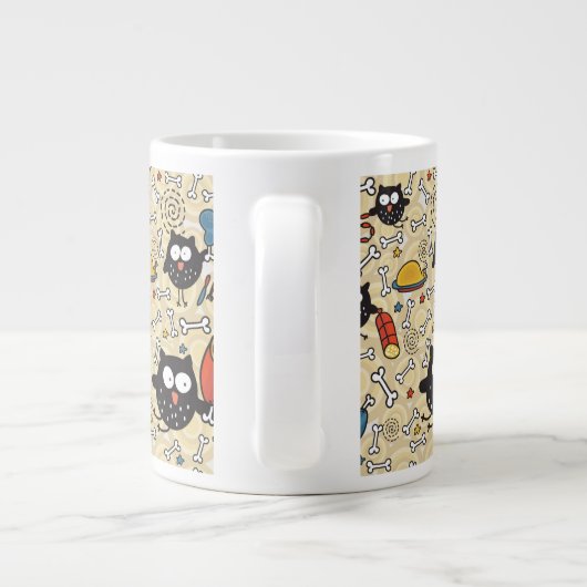 Eule mit Fleisch-Muster Jumbo-Tasse (Rückseite)