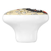 Eule mit Fleisch-Muster Keramikknauf (Seitenansicht)