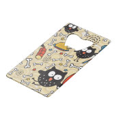 Eule mit Fleisch-Muster Kreditkarten Flaschenöffner (Vorderseite Schrägansicht)