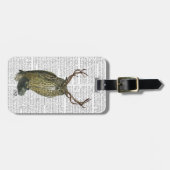 Eule mit Geweihen schlichte 2 Gepäckanhänger (Vorderseite horizontal)