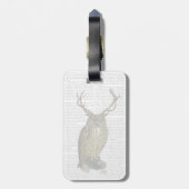 Eule mit Geweihen schlichte 2 Gepäckanhänger (Rückseite vertikal)