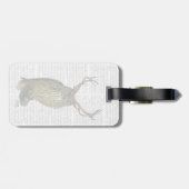 Eule mit Geweihen schlichte 2 Gepäckanhänger (Rückseite horizontal)