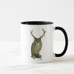Eule mit Geweihen schlichte 2 Tasse