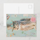 Eule mit Hut Postkarte (Vorne/Hinten)