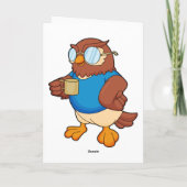Eule mit Kaffee-Tasse Karte (Rückseite)