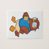 Eule mit Kaffee-Tasse Puzzle (Horizontal)