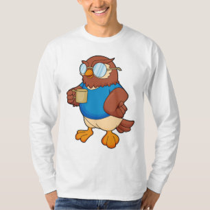 Eule mit Kaffee-Tasse T-Shirt