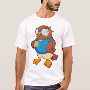 Eule mit Kaffee-Tasse T-Shirt
