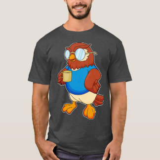 Eule mit Kaffee-Tasse T-Shirt