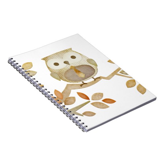 Eule mit Krawatte im Baum-Notizbuch Notizblock (Rechte Seite)