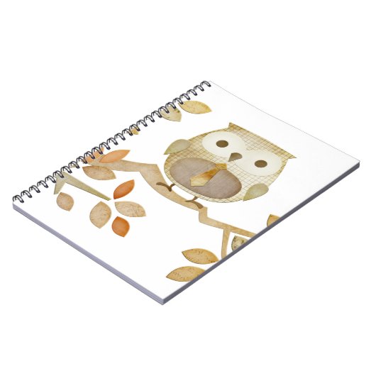 Eule mit Krawatte im Baum-Notizbuch Notizblock (Linke Seite)