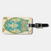 Eule mit Kreismustern Gepäckanhänger (Vorderseite horizontal)