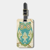Eule mit Kreismustern Gepäckanhänger (Vorderseite vertikal)